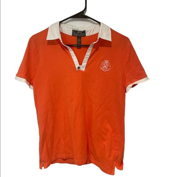 Lauren active Ralph Lauren vintage Orange polo size large - Picture 1 of 8
